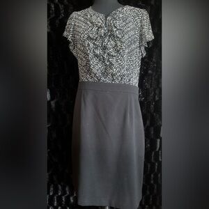 212 Collection Black and White Patterned Women’s Sheath Dress
